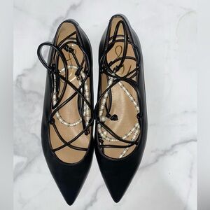 Sam Edelman Winslet Lace-Up Flats – Black Nappa – Size 6.5M